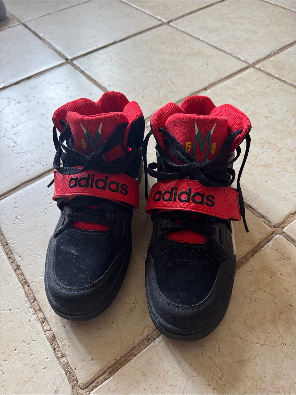 adidas Red High-Top Sneakers with Strap